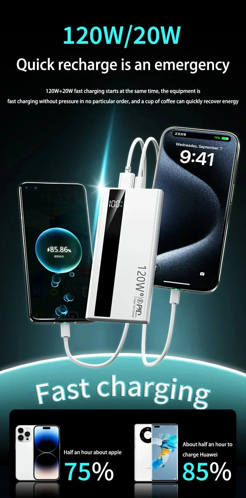 120W 200000mAh מטען שייאומי נייד