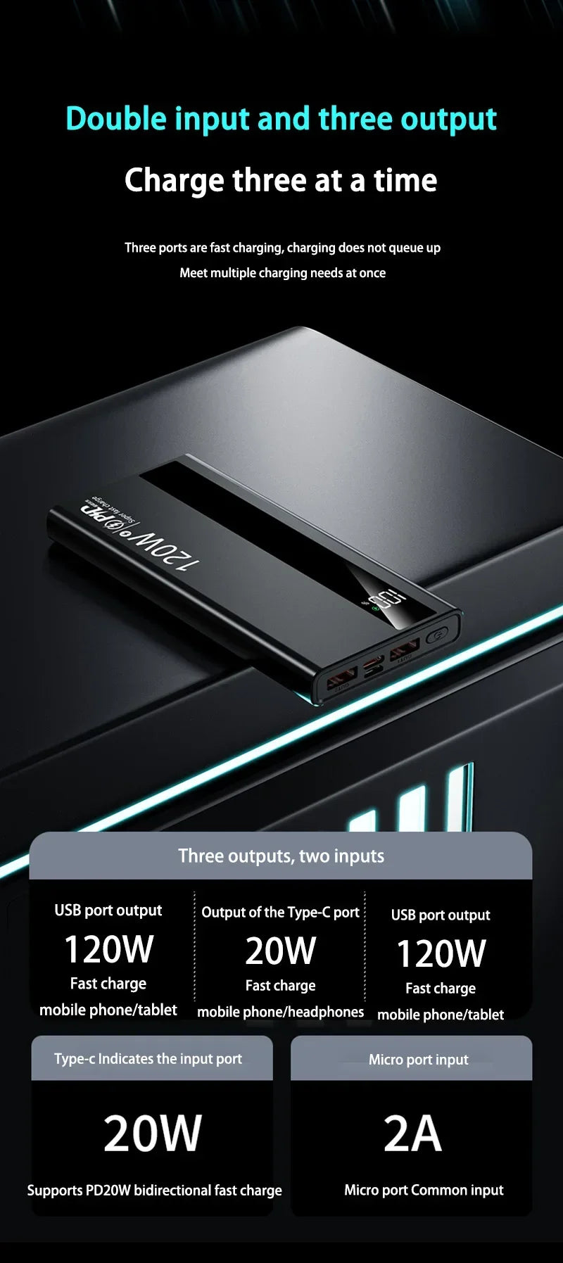 120W 200000mAh מטען שייאומי נייד